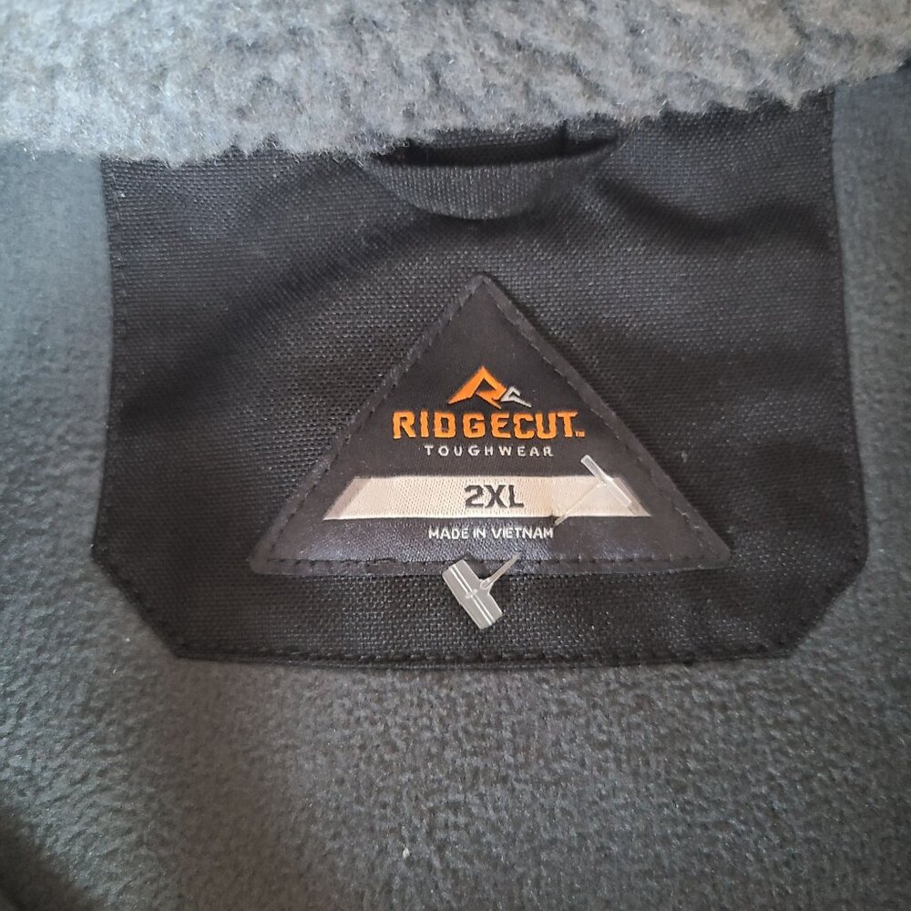 Ridgecut Toughwear Mens Sherpa Fleece Pullover 2XL Gray With Black Warm Workwear - Picture 10 of 12